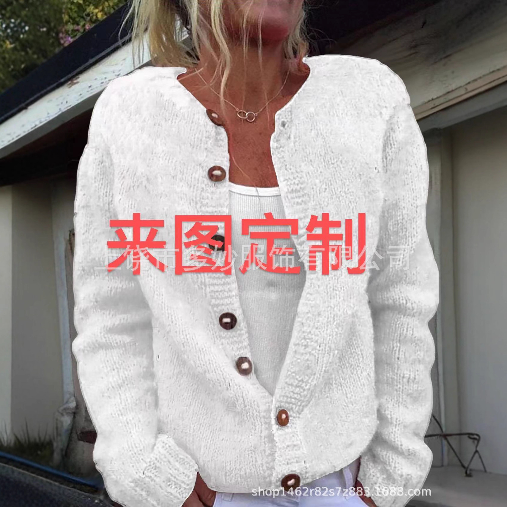 【来图DZ】3D数码印花热销新款独立站亚马逊女装毛衣厂家货源