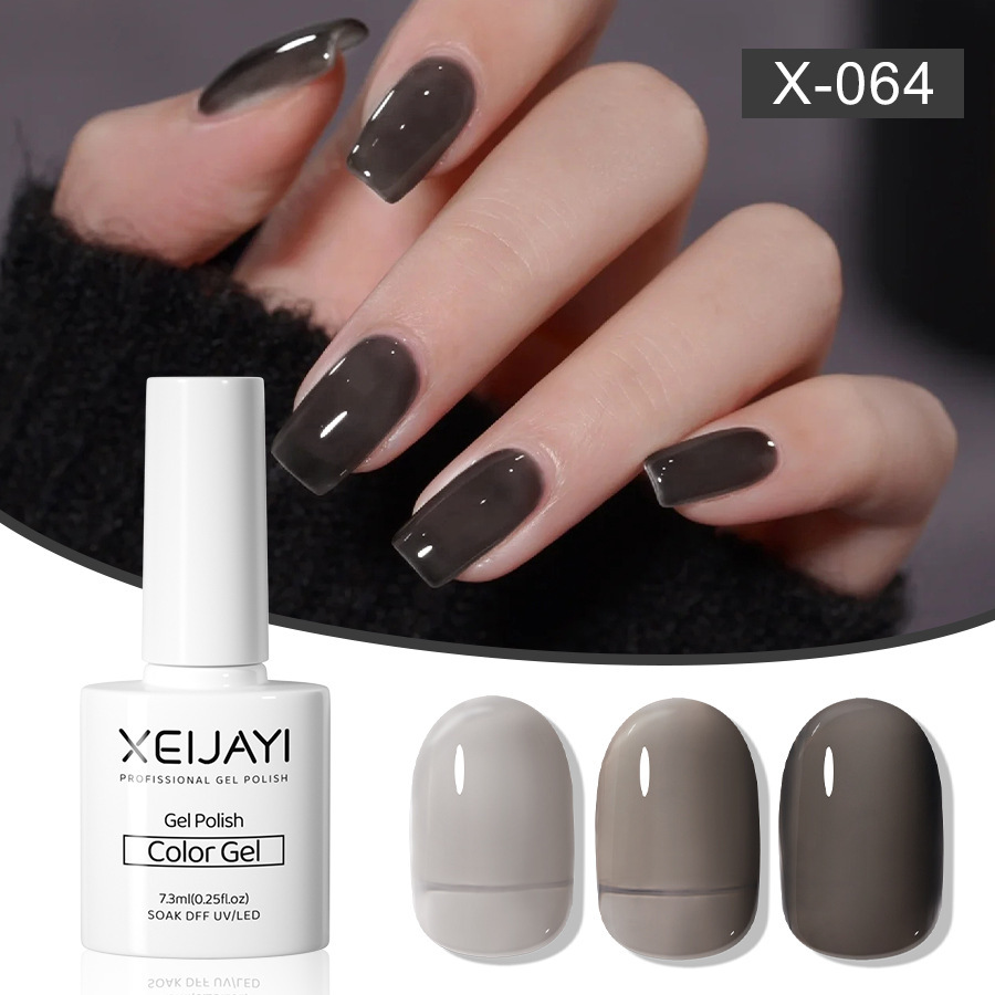 Nail Polish glue nude color ice transparent glue New Internet celebrity popular color jelly transparent black nail phototherapy glue for nail salon