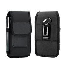 户外男士手机腰包牛津布竖款挂腰皮套尼龙布便携可穿皮带零钱包