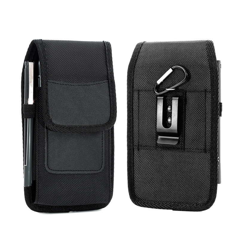 Outdoor Waist Bag for Men, Mobile Phone Bag, Oxford Cloth Vertical Style Waist Holster, Nylon Cloth Portable Belt-Wearable Coin Purse