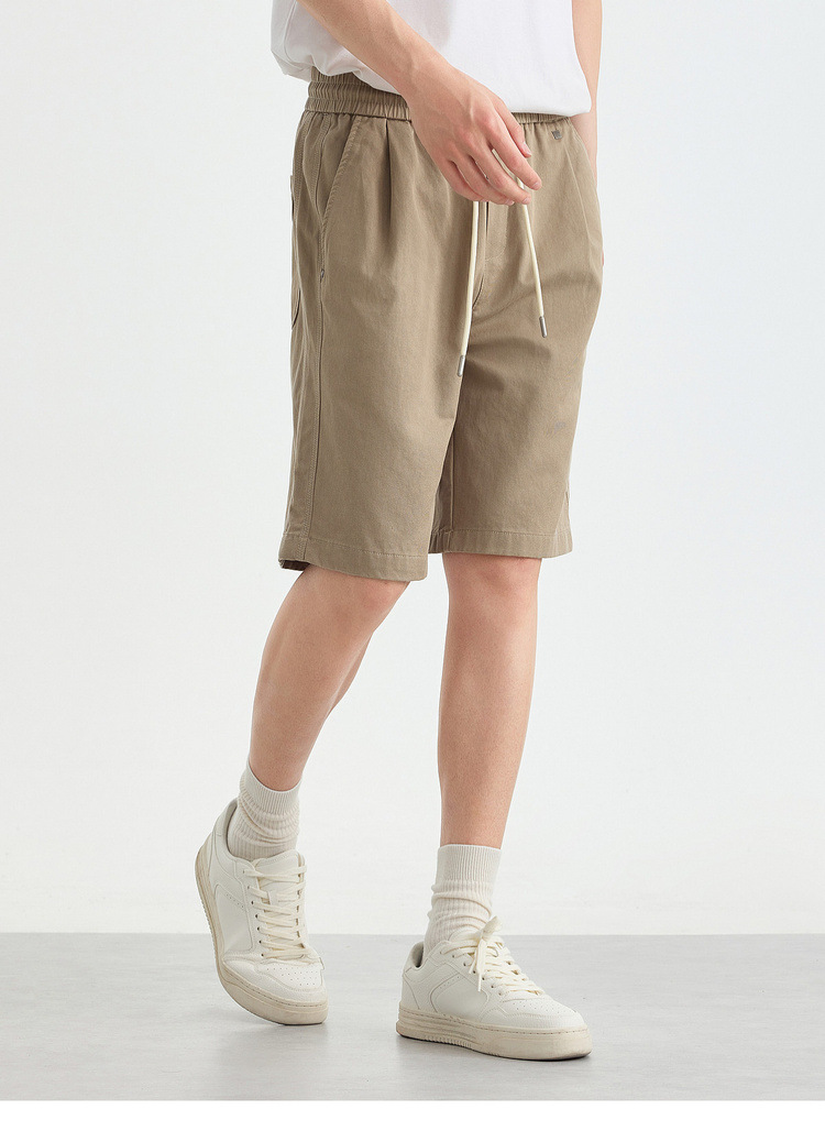 Quần short nam ống đứng dáng thẳng chất liệu cotton pha Lycra phong cách công sở — đen chi tiết 18