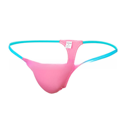 Flat-fit Men's T-shirt Underwear, Ultra-thin Sexy No- pouch Briefs 0028