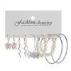 Acrylic fuchsia earrings from pearl, set, wholesale