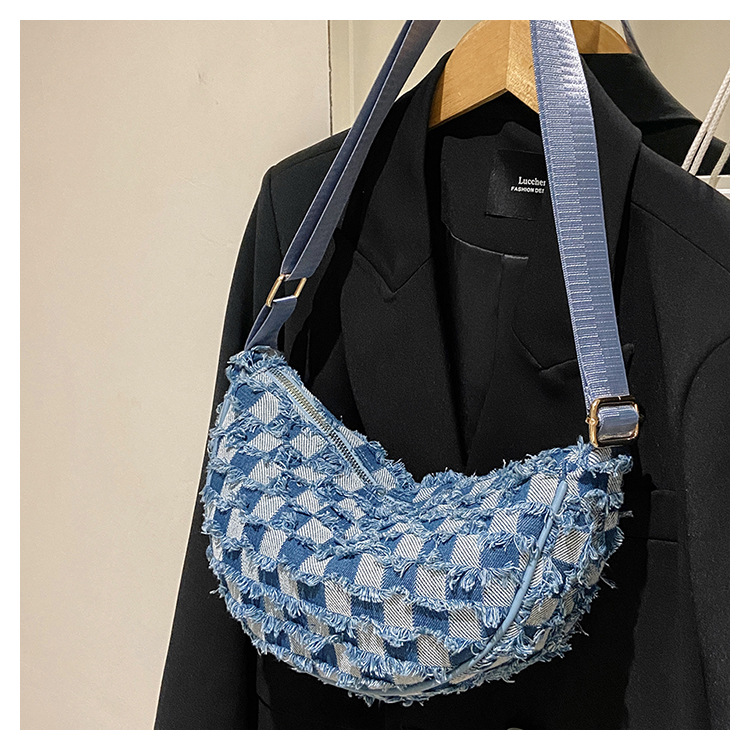 Denim Patchwork Shoulder Crossbody Bag For Women Stylish Canvas_voghion.com