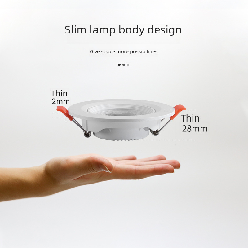 Ultra-thin LED recessed ceiling wash wall lights for living rooms, 5W plastic LED spotlights for home use and hallways