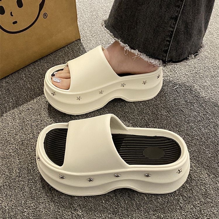 Women's Thick-soled Slippers 2025 New Spring/summer Slip-on Anti-slip Platform Outdoor Wear Beach Sandals For Women_vogvips.com