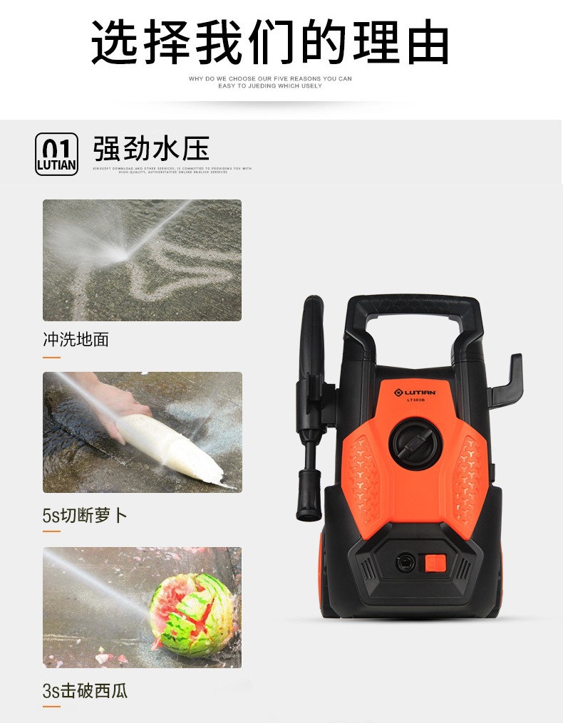 Greenfield Car Washing Machine for Home Use 220V Portable Car Washing Device Fully Automatic Car Washer High-Power Car Washing High-Pressure Water Pump