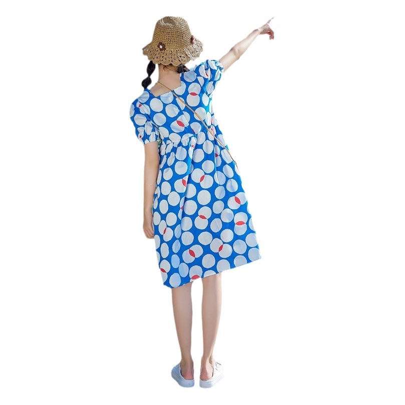 Las niñas visten verano 2024 nueva ropa de verano falda floral de manga corta para niños falda de princesa de niña delgada para niños grandes