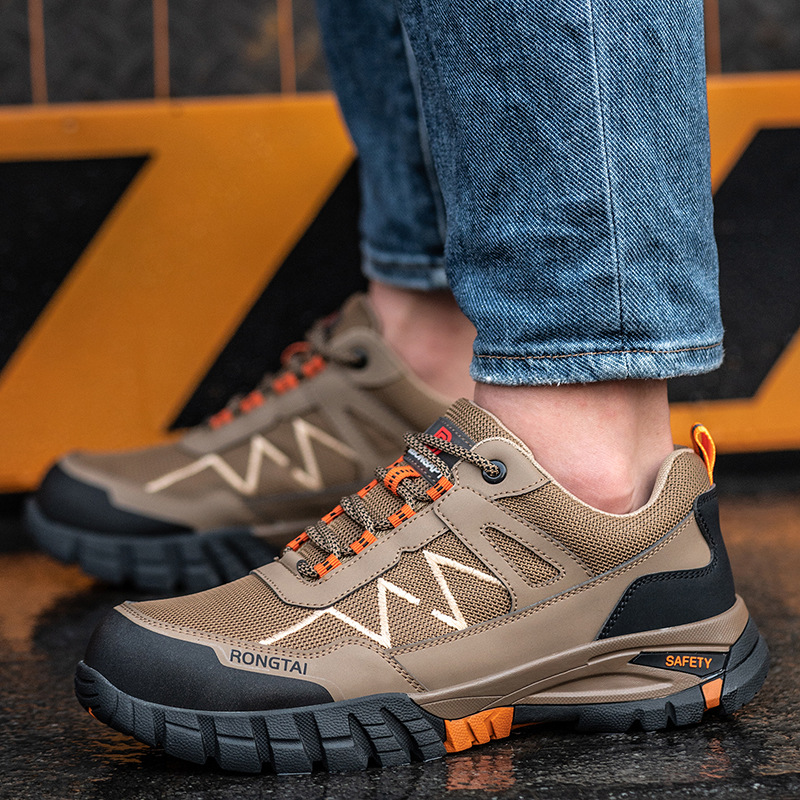 四季防砸防刺穿劳保鞋 钢包头低帮透气工作防护鞋 safety shoes