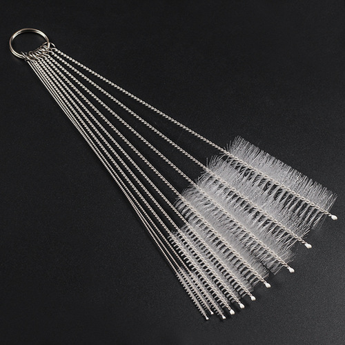 10-in-1 pipe brush, needle brush, multi-functional cigarette holder, flue brush, 10-piece set, 21cm long straw brush