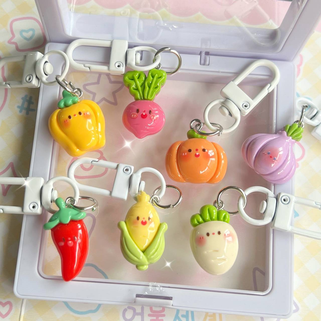 Lindo bebé vegetal llavero ins dulce chica corazón estudiante mochila colgante japonés y coreano todo partido bolsa de joyería