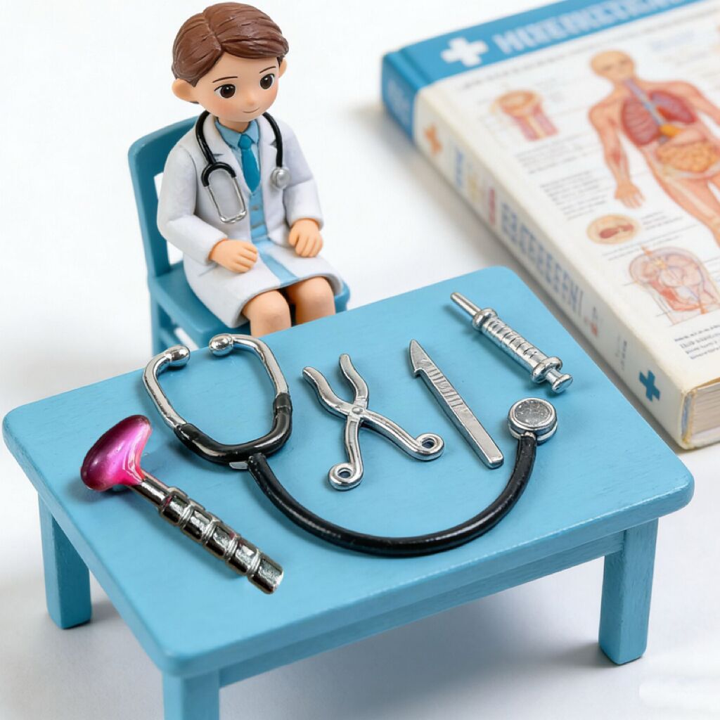 Miniatura de casa de muñecas 1:12, accesorios para escena de hospital, estetoscopio, herramientas de enfermería, juego de 5 piezas, nuevo