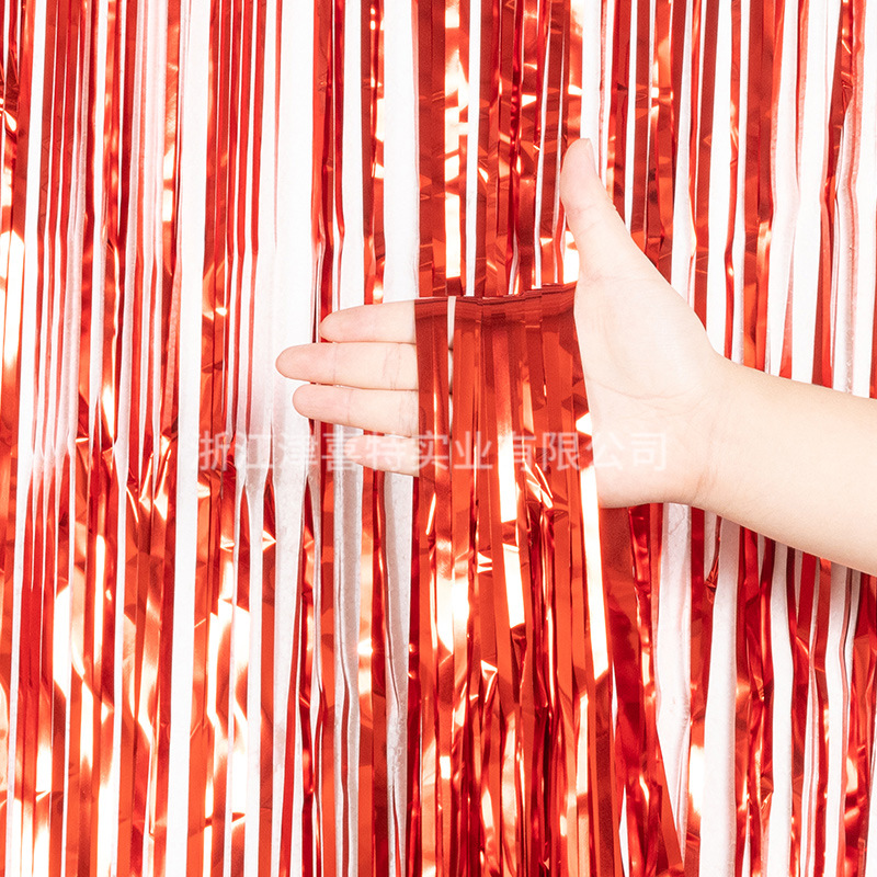 Cortina de lluvia brillante de 1mX2m para Navidad, fiestas de cumpleaños, festivales, decoración de bodas, telones de fondo