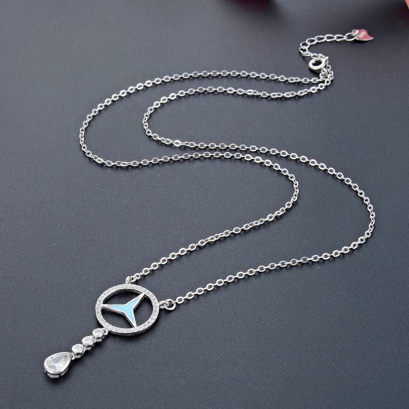 Transfronterizo nuevo s925 plata con diamantes de zircón personalidad creativa collar de lágrimas clavícula joyería de moda coreana