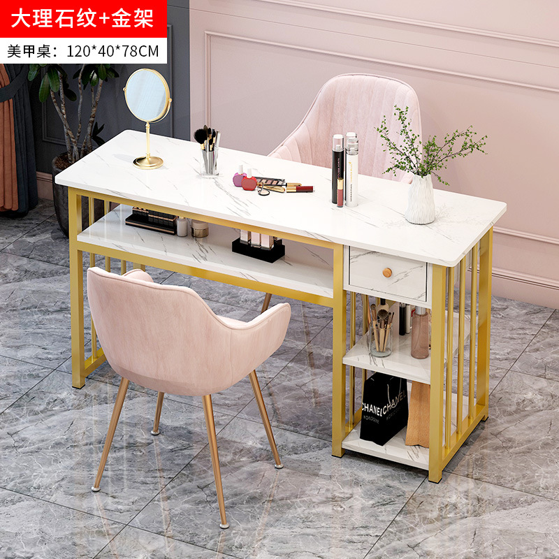 Neta de la moda rojo mesa de uñas y silla traje simple oferta especial Mesa de salón de uñas económico japonés individual mesa de uñas Doble