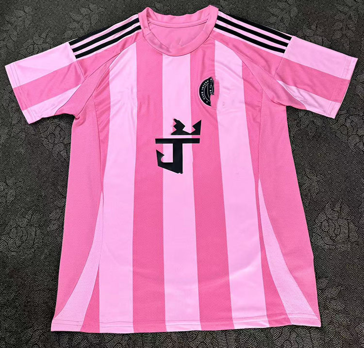 Camiseta de fútbol de manga corta del equipo nacional del Club Barcelona, versión tailandesa 242526, para aficionados masculinos, local y visitante, con la camiseta de Messi.