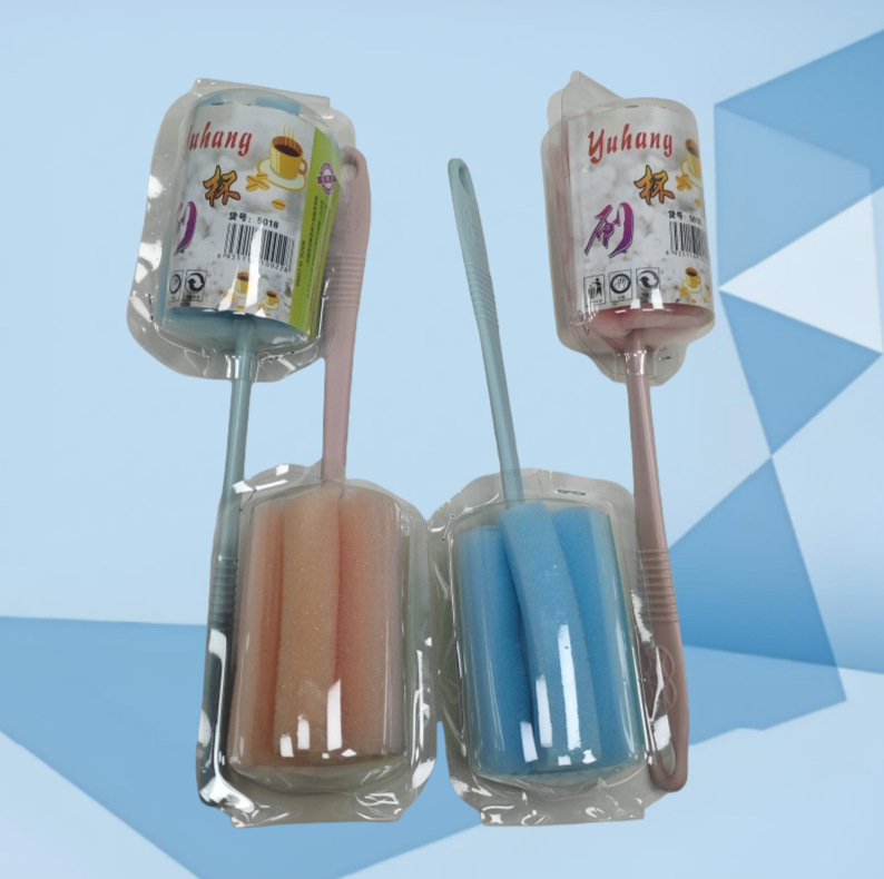 臨沂百貨卸売り袋入りスポンジブラシ家庭用哺乳瓶乳首洗浄ブラシスポンジ回転対外貿易哺乳瓶カップブラシ|undefined