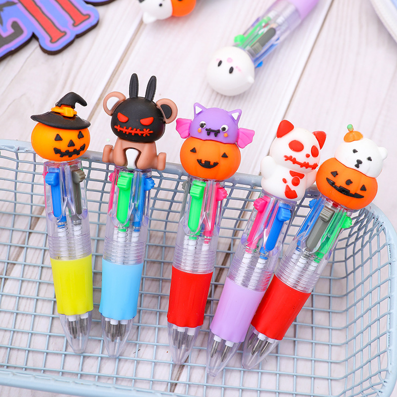ハロウィンミニ4色ボールペン、かわいい漫画ハロウィンギフトカラーペン小学生向けのクロスボーダー限定|undefined
