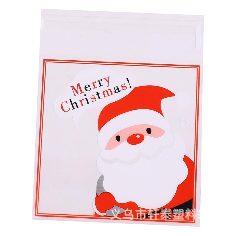 Original Navidad Old Pink ELK regalo copo de nieve crujiente caramelo cookie bolsa de embalaje autoadhesiva 100 piezas