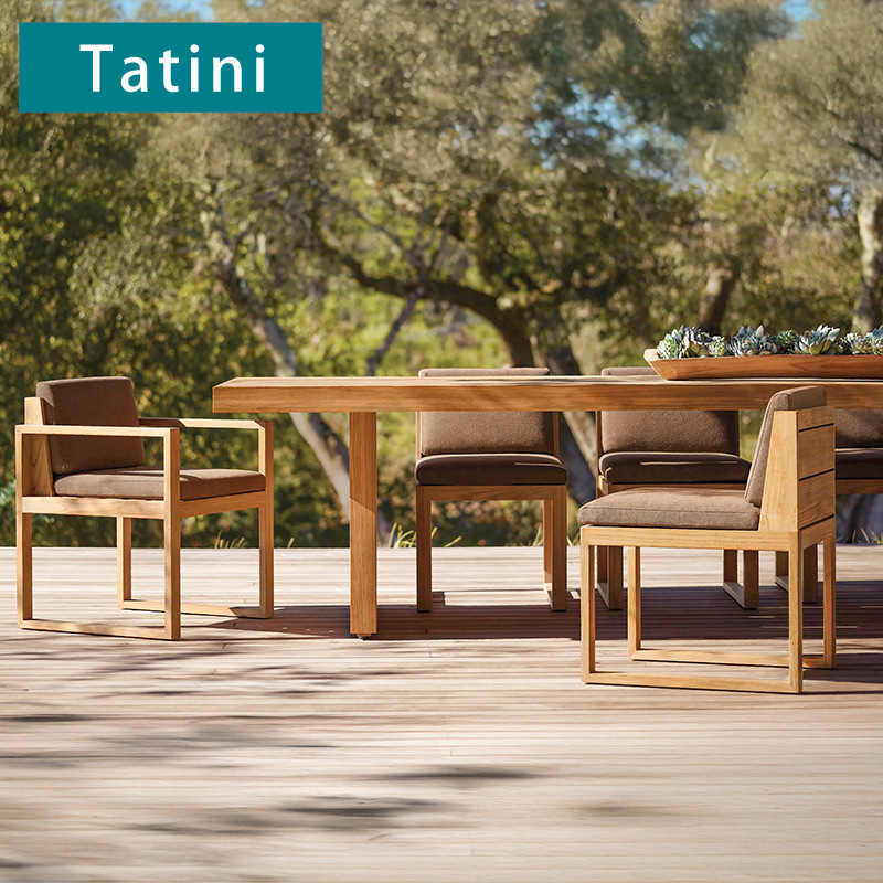 Gran terraza al aire libre patio mesas y sillas impermeables villa de ocio al aire libre mesa y sillas de comedor de teca alojamiento residencial muebles de jardín hotel