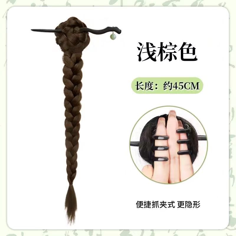 Coleta de Caballo Alta con Pinza Estilo Chino de Fibra de Alta Temperatura
