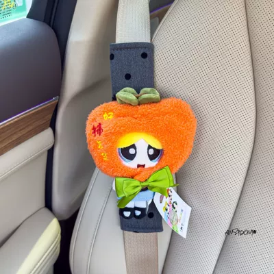 Powerpuff Girls Plush Doll Car Sürətlər qutusu və əl tormozu başlıqları - genuine-powerpuff-girls-shoulder-cover-gray-polka-dot-good-things-happen-bubbles-single
