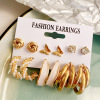 Retro earrings, set from pearl, Amazon, suitable for import, french style