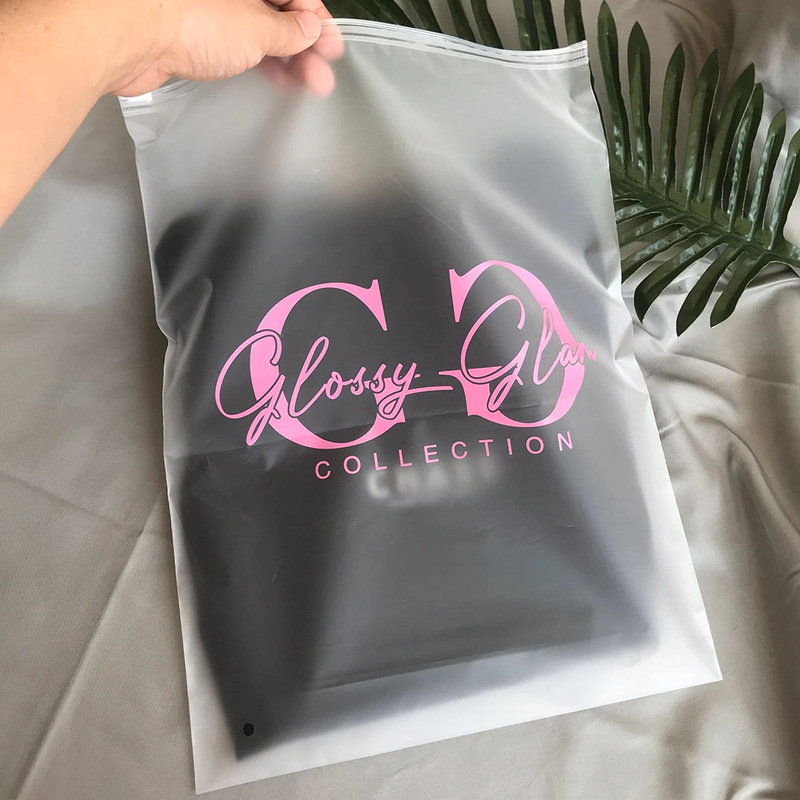 zipper bag printed logo eva thick plastic pe transparent clothes storage garment packaging bag cpe frosted bag