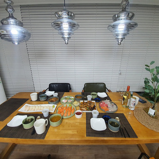 Korean ceramic dinnerware Set dinner plate bowl wooden mug