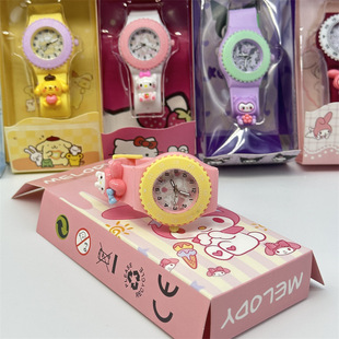 Foreign Trade Sanrio Boxed Kulomi Watch Primary and Secondary School Students Big Ear Dog Children's Watch Rotatable Patch Gift