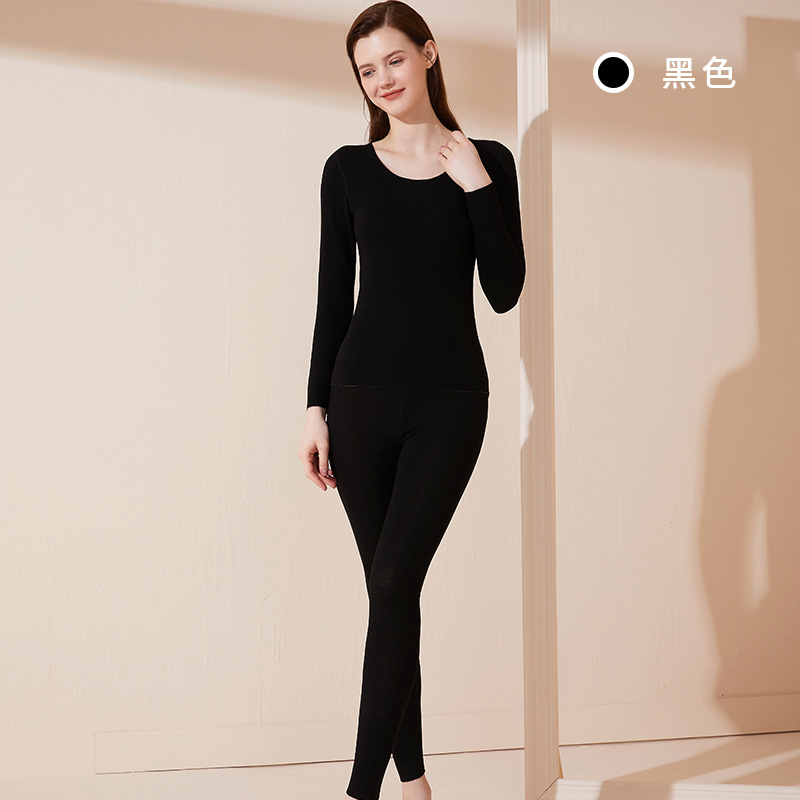 A級デロンカシミヤシルク蓄熱シームレス保温下着セット カップル向け 秋冬10A抗菌秋服秋パンツ