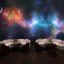 3d立体梦幻宇宙星空墙纸网吧壁纸酒店吊顶ktv包厢卧室天花板墙布