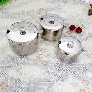 Stainless steel sugar cup with lid seasoning jar commercial seasoning box with spoon monosodium glutamate canned salt chili oil jar kitchen supplies