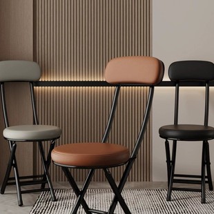 Folding Chair Home Backrest Soft Bag Chair Simple Desk Chair Dormitory Folding Stool Balcony Small Stool Portable Round Stool