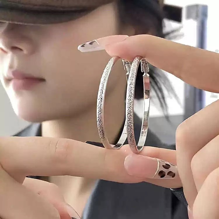 silver stars big ring ear ring female 2024 new explosions trendy temperament niche design earrings earrings