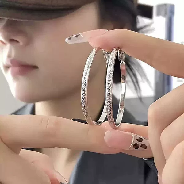 silver stars big ring ear ring female 2024 new explosions trendy temperament niche design earrings earrings