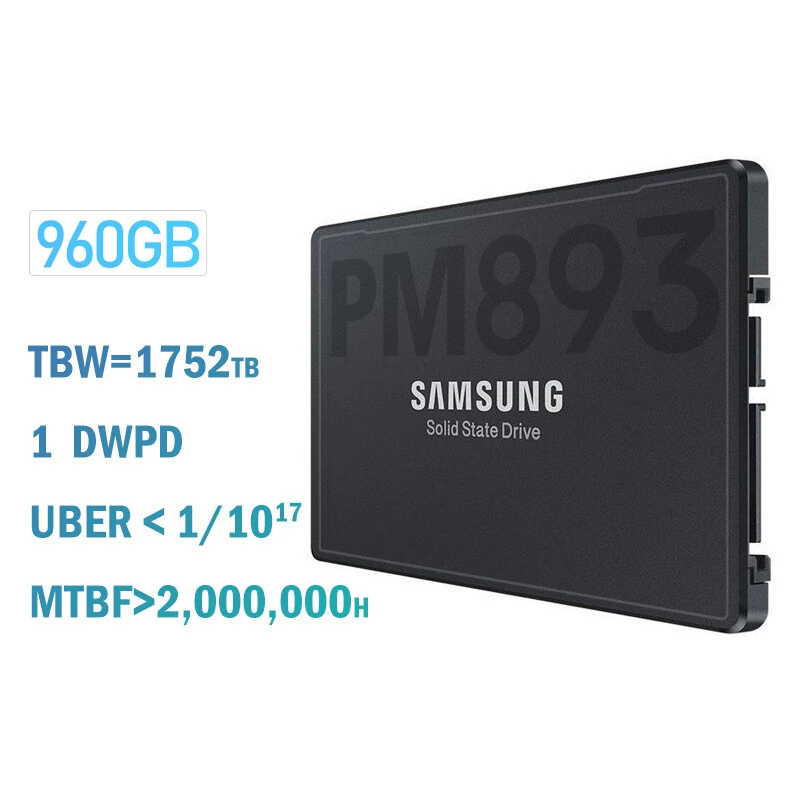 Samsung PM893 SSD для серверного хранилища, SATA интерфейс, 480ГБ 960ГБ 1.92ТБ