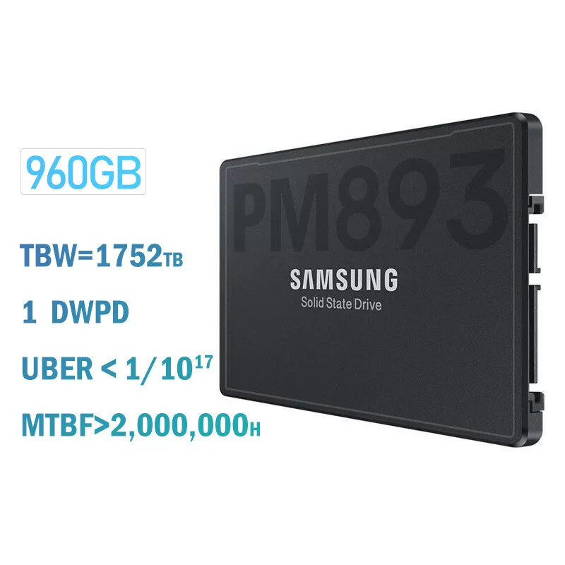 Samsung PM893 SSD для серверного хранилища, SATA интерфейс, 480ГБ 960ГБ 1.92ТБ