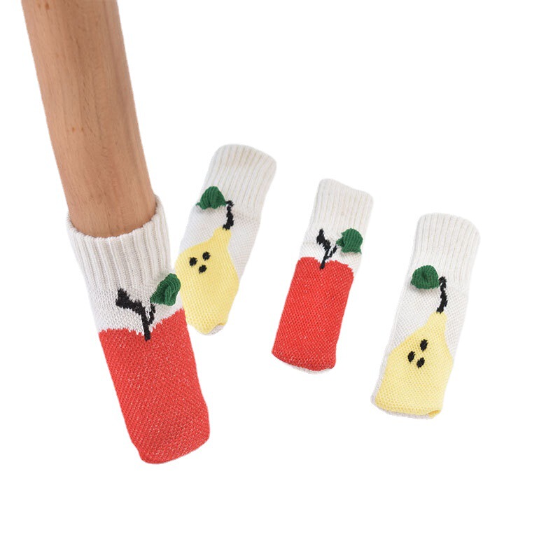 Table foot cover knitted door handle protective cover thickened double-layer chair leg wool non-slip cartoon home protection pad