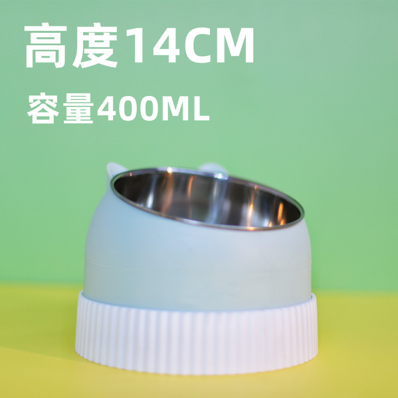 말차 녹색 고양이 그릇 400ML 스테인레스 스틸 흰색 슬로우 푸드 그릇