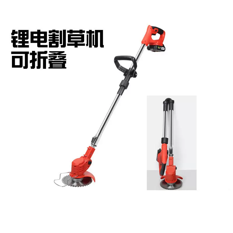 跨境直售大功率锂电割草机 小型家用充电式高效除草机 草坪修剪机