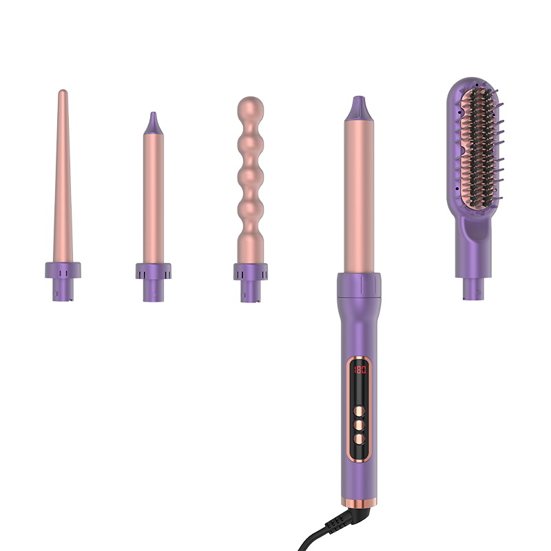 跨境迷你蛋卷头卷发棒水波纹波浪大卷玉米烫夹板五合一懒人卷发器