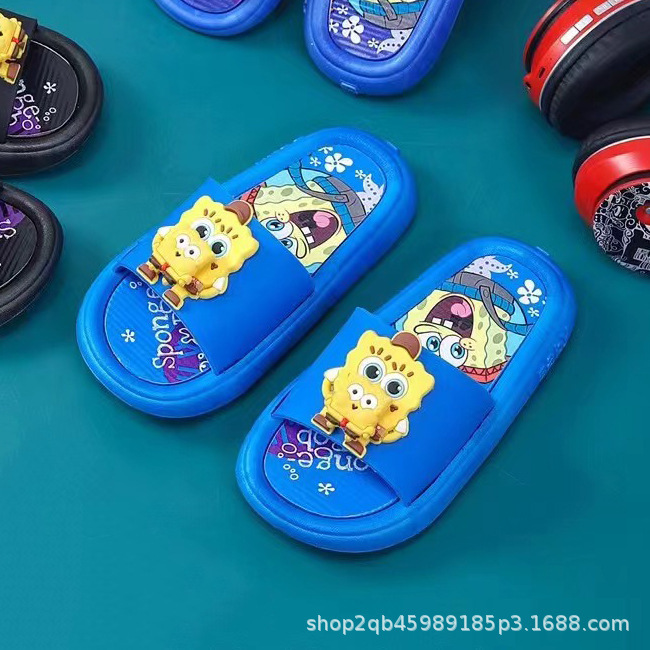 Children's slippers summer new boys' cartoon bathroom non-slip soft bottom children's indoor home children's slippers Children's slippers summer new boys' cartoon bathroom non-slip soft bottom children's indoor home children's slippers