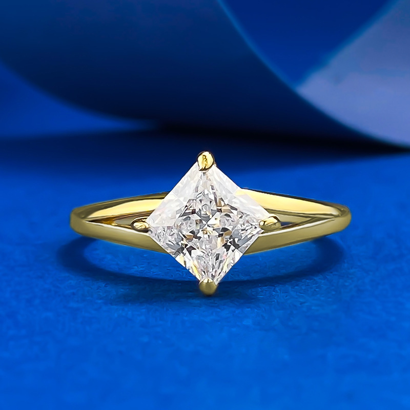 Jewelry, summer fresh fashionable ring, silver 925 sample, princess style