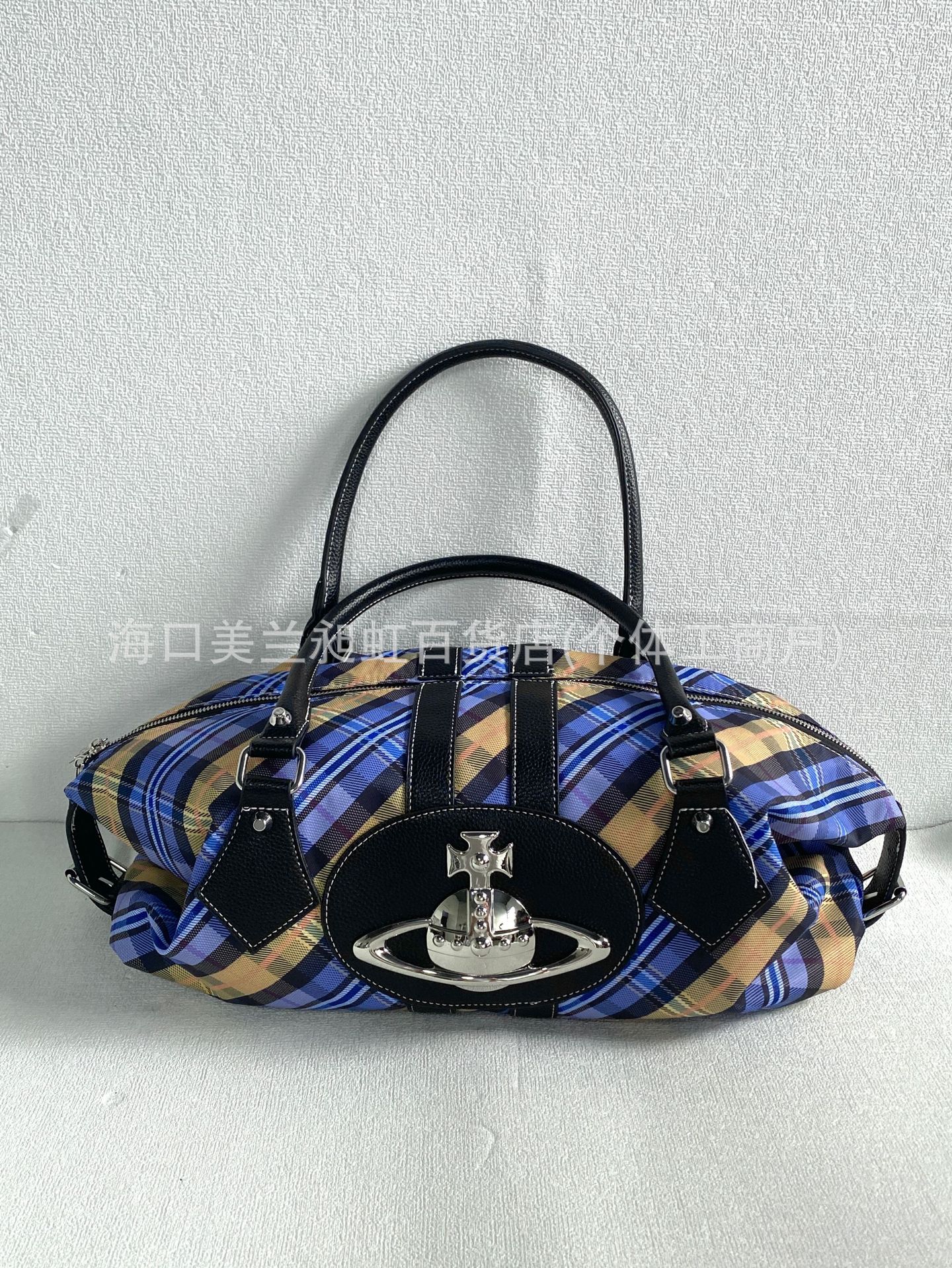 중고 블루 & 옐로우 토트백