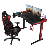 Атмосферный свет RGB стол для киберспорта из углеродного волокна Интернет-кафе Светодиодный игровой компьютер Стол для киберспорта Настольный домашний стол для киберспорта