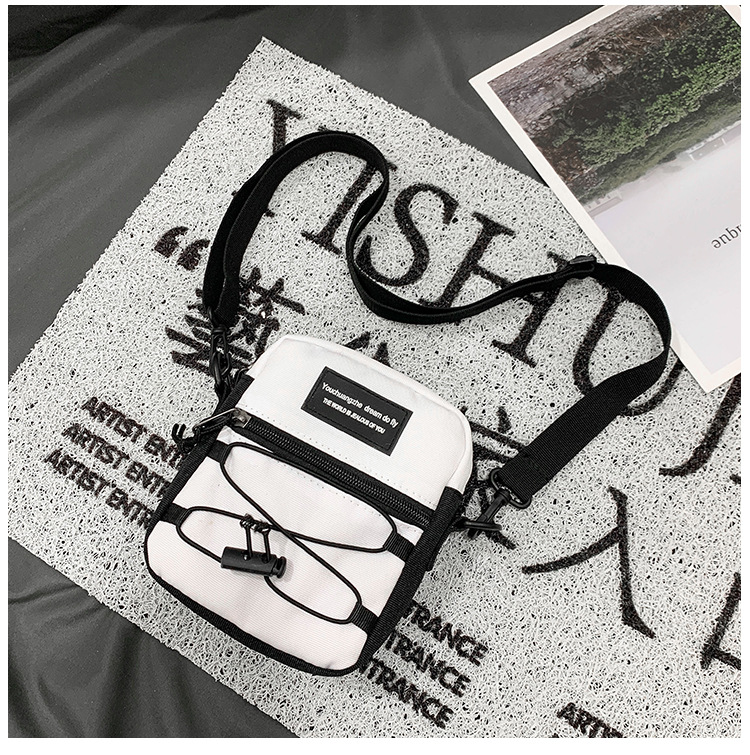 67g Weight Zipper Closure Type Single Shoulder Strap Strap Type Crossbody Bag Bags Type Nylon Material Letter Pattern Streetwear Style Square Shape Khaki, Light Grey, White, Black Color Small Size Small Nylon Letter Streetwear Square Zipper Crossbody Bag 27