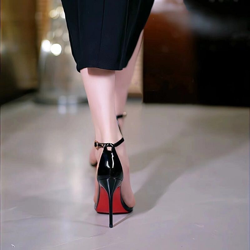 Elegant and Versatile High-Heeled Shoes with a Single Strap, 2026 New French Style, Sexy and Stunning Red Sole, Open-Toe Design for Women Elegant and Versatile High-Heeled Shoes with a Single Strap, 2026 New French Style, Sexy and Stunning Red Sole, Open-Toe Design for Women