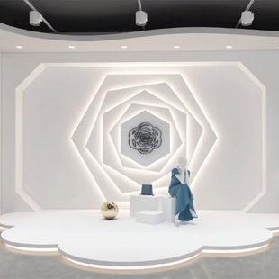 Women's clothing studio background wall wallpaper 3D stereoscopic online red clothing store beauty salon front desk logo wallpaper mural