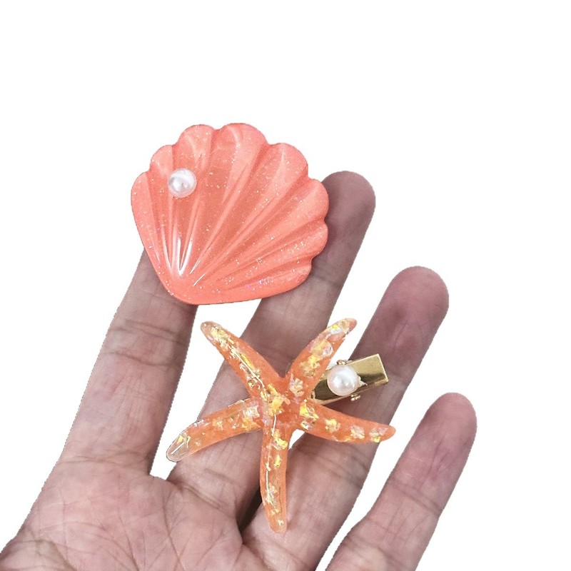 甜美海星贝壳发夹可爱学生碎发侧边发卡卡通百搭海洋系列夹子发饰|undefined